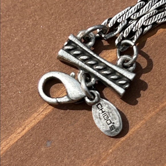 Chico's Silver-Tone Statement Necklace with Amber Accents - Picture 6 of 6